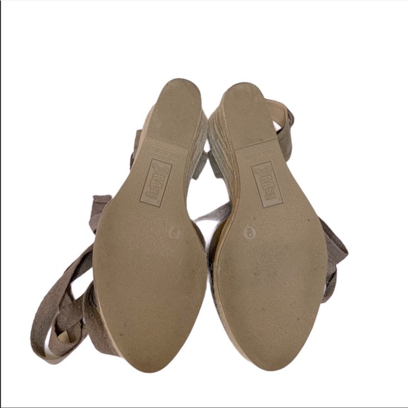 Brash Espadrille Wedges with Ankle Ties - Picture 6 of 9